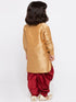 VASTRAMAY Boys' Gold Cotton Silk Kurta and Dhoti Pant Set
